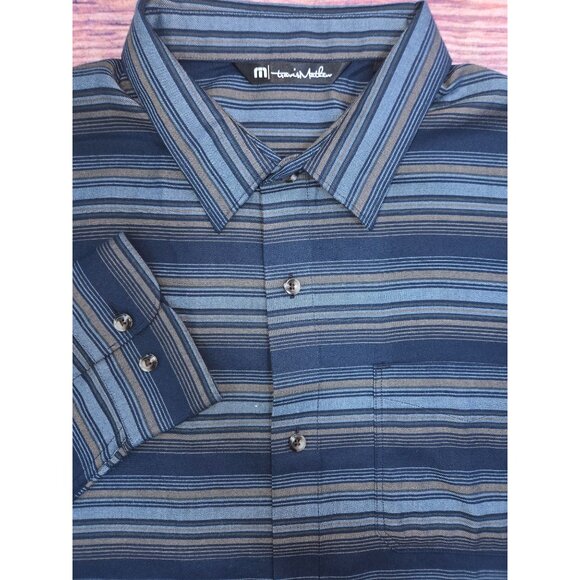 Travis Mathew Cloud Mens Striped Long Sleeve Shirt Large - Picture 4 of 7
